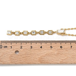 Y-Halsketten mit Anhänger aus Edelstahl 304 und Strassen für Damen&nbsp;NJEW-F375-01G-03