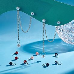 36 шт. двухцветные акриловые серьги-каффы с жемчужными бусинами EJEW-UN0002-15