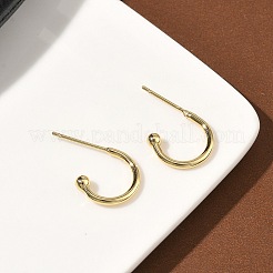 C-образные латунные серьги-гвоздики&nbsp;EJEW-C181-12G