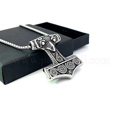 Ожерелья из нержавеющей стали с подвеской в виде викингского узла и молота ворона для мужчин MZ3238