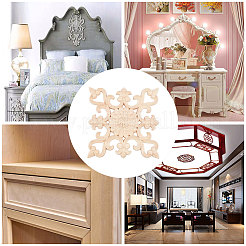 Резная накладка из натурального дерева&nbsp;WOOD-WH0101-64