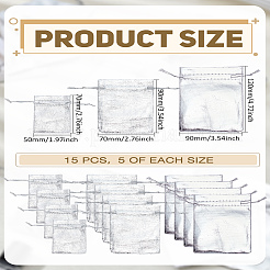 15 шт. мешочки из органзы 3-х размеров&nbsp;OP-LP0001-07