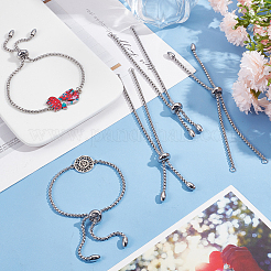 8шт регулируемые слайдерные браслеты из нержавеющей стали 304 для изготовления STAS-SC0006-03P