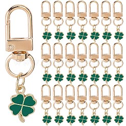 20 pendentif décoratif en alliage émaillé en forme de trèfle&nbsp;HJEW-CP00072