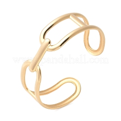 Полые овальные браслеты-манжеты из нержавеющей стали 304 для женщин&nbsp;BJEW-U032-01G