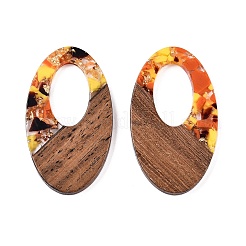 Подвески из прозрачной смолы и ореха RESI-T057-02M