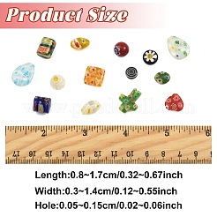 80шт 10 стиля стеклянные бусины миллефиори ручной работы&nbsp;LK-YW0001-13