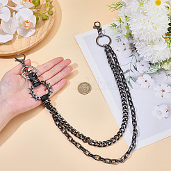 1 шт. двухслойные цепные ремни из сплава для брюк&nbsp;AJEW-GF0011-93B