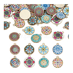 48шт 8 цвета подвески из сплава с принтом FIND-PH0021-12