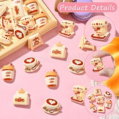 50 шт. 5 стиля кофейная тема непрозрачная смола декоден кабошоны&nbsp;FIND-CJ0011-15