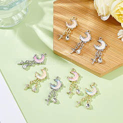 8шт 8 цвета подвески из сплава стекла&nbsp;FIND-ME0002-02