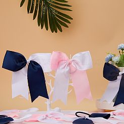 10 шт. 2-х цветные полиэстеровые эластичные резинки для волос с бантом OHAR-GF0001-24