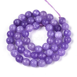 Окрашенные природные белый нефрит бисер пряди G-T139-8mm-60-10