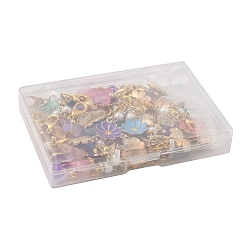 36 colgante de mariposa de vidrio pintado con aerosol transparente de 6 colores&nbsp;HJEW-PH02252