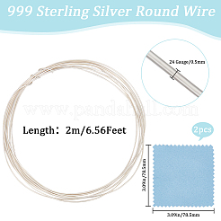 999 тонкая круглая проволока из стерлингового серебра STER-BBC0005-66C