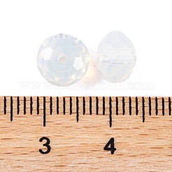 K9ガラス模造オーストリアクリスタルビーズ  多面カット  ロンデル  ホワイト  8x5~5.5mm  穴：1.2~1.5mm&nbsp;GLAA-D015-01A-29