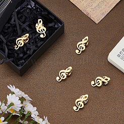 6 unidad de broche de solapa con forma de nota musical&nbsp;JEWB-FH0003-12G