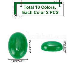 Ovale natürliche schwarze Achat-Cabochons (gefärbt und erhitzt)&nbsp;G-PH0001-29