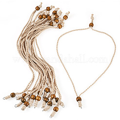 Изготовление ожерелий из вощеного полиэфирного шнура с регулируемой длиной&nbsp;NJEW-TAC0031