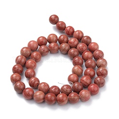 Fili di perline di diaspro naturale linea argento&nbsp;G-P451-02A-A
