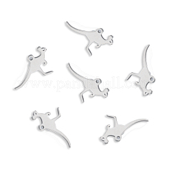 変色しない201ステンレススチールペンダント  恐竜  ステンレス鋼色  11x19x1mm  穴：1.2mm&nbsp;STAS-N098-124P