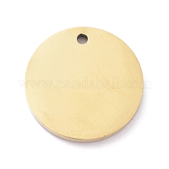 イオンプレーティング（IP）304ステンレススチールマットペンダント  月とフラットラウンド  ゴールドカラー  14x1.5mm  穴：1.1mm&nbsp;STAS-O150-09G