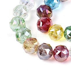 Нити из прозрачных круглых бусин с цветным покрытием ab&nbsp;EGLA-T029-8mm-12T-01