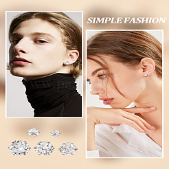 5 пара серег-гвоздиков 5 стиля из хирургической нержавеющей стали 316 с микропаве из прозрачного кубического циркония&nbsp;EJEW-LP0001-40