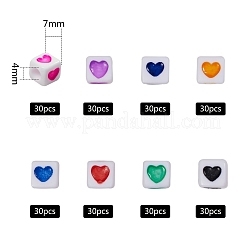240шт 8 цвета непрозрачные акриловые европейские бусины OPDL-SZ0001-01
