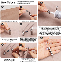 1 stück wort 304 edelstahl säule urne asche halskette&nbsp;DIY-TA0010-07D
