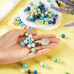 80 шт. 8-цветные собранные бусины из синтетического камня и ракушек-трохусов&nbsp;G-TA0002-31A