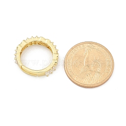 Стойки покрытие латунь микро паве прозрачный кубический цирконий регулируемые кольца для женщин RJEW-M028-82G