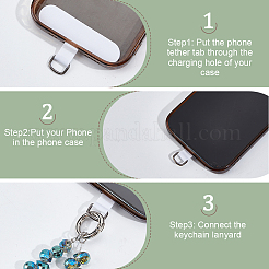 4 шт. 2-х цветные стеклянные бусины для мобильных ремешков&nbsp;HJEW-DR00232