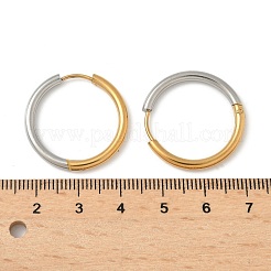 Orecchini a cerchio bicolore in acciaio inossidabile 304&nbsp;EJEW-P313-02F-G