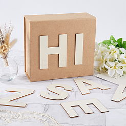 26 Stück unlackierter Holzbuchstabe A~Z für Malkunst&nbsp;WOOD-WH0316-029