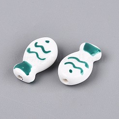Cuentas de cerámica de porcelana hechas a mano&nbsp;PORC-Q005-06B