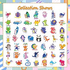 50 Stück wasserfeste Tier-PVC-Cartoon-Aufkleber&nbsp;STIC-T0001-05