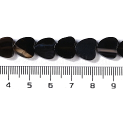 天然石黒瑪瑙ビーズ連売り  染め＆加熱  ハート  10x10.5x3mm  穴：0.7mm  約41~42個/連  15.55''~15.94''（39.5~40.5センチメートル）&nbsp;G-NH0011-G04-01