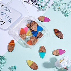 16 pièces 8 styles pendentifs en résine transparente et bois de noyer&nbsp;RESI-SZ0001-86