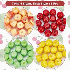 60 шт. 4 вида мини-искусственного яблока DJEW-CA0001-15