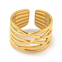 Открытое манжетное кольцо из нержавеющей стали 304 с ионным покрытием (IP)&nbsp;RJEW-A043-27G