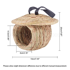 Домик для птиц на соломенной вилле HJEW-WH0007-07