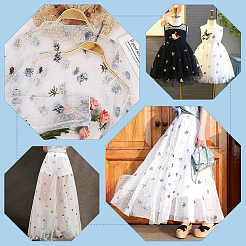 Ткань из полиэстера с кружевной вышивкой и рисунком насекомых для платья SENE-WH0003-26