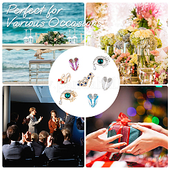 7 шт. туфли на высоком каблуке в двух стилях и броши со стразами в виде глаз и крыльев сердца JEWB-DC0001-04