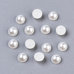 10000個入りabsプラスチック製のパール調カボション  半円  ベージュ  4x2mm&nbsp;SACR-S738-4mm-Z24