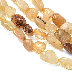 天然石シトリンビーズ連売り  タンブルストーン  加熱  ナゲット  6~14x6~8x4~6mm  穴：1mm  約20~24個/連  7.09~7.48''（18~19センチメートル）&nbsp;G-C286-A26