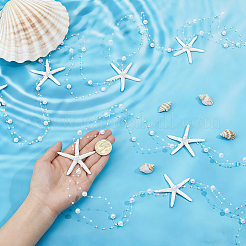 Ghirlanda di stelle marine in resina e perle&nbsp;AJEW-WH0410-335