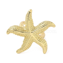 Открытые манжеты из латуни в виде морской звезды RJEW-U011-07G-1