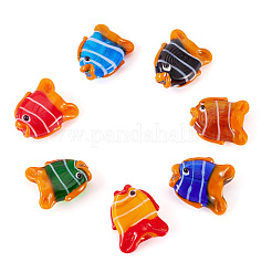 7pcs 7 Farben handgemachte Bunte Malerei-Perlen&nbsp;LAMP-TA0002-28