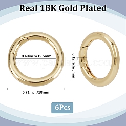 6 шт. латунные пружинные кольца-затворы&nbsp;KK-SC0006-10